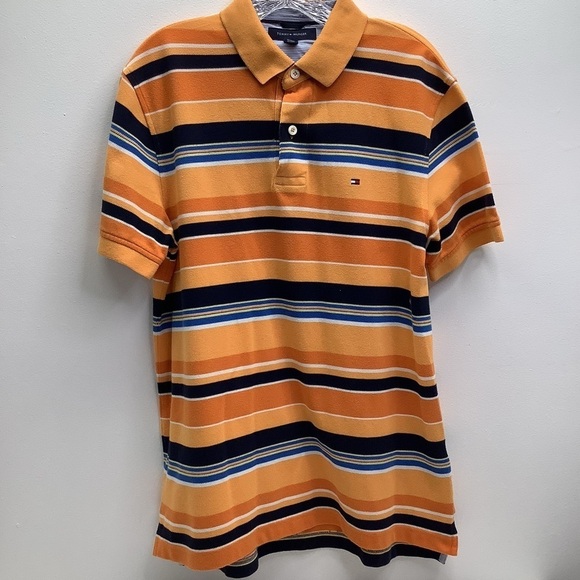 Tommy Hilfiger Striped Mens Polo Size Medium (Preowned) - Picture 1 of 3